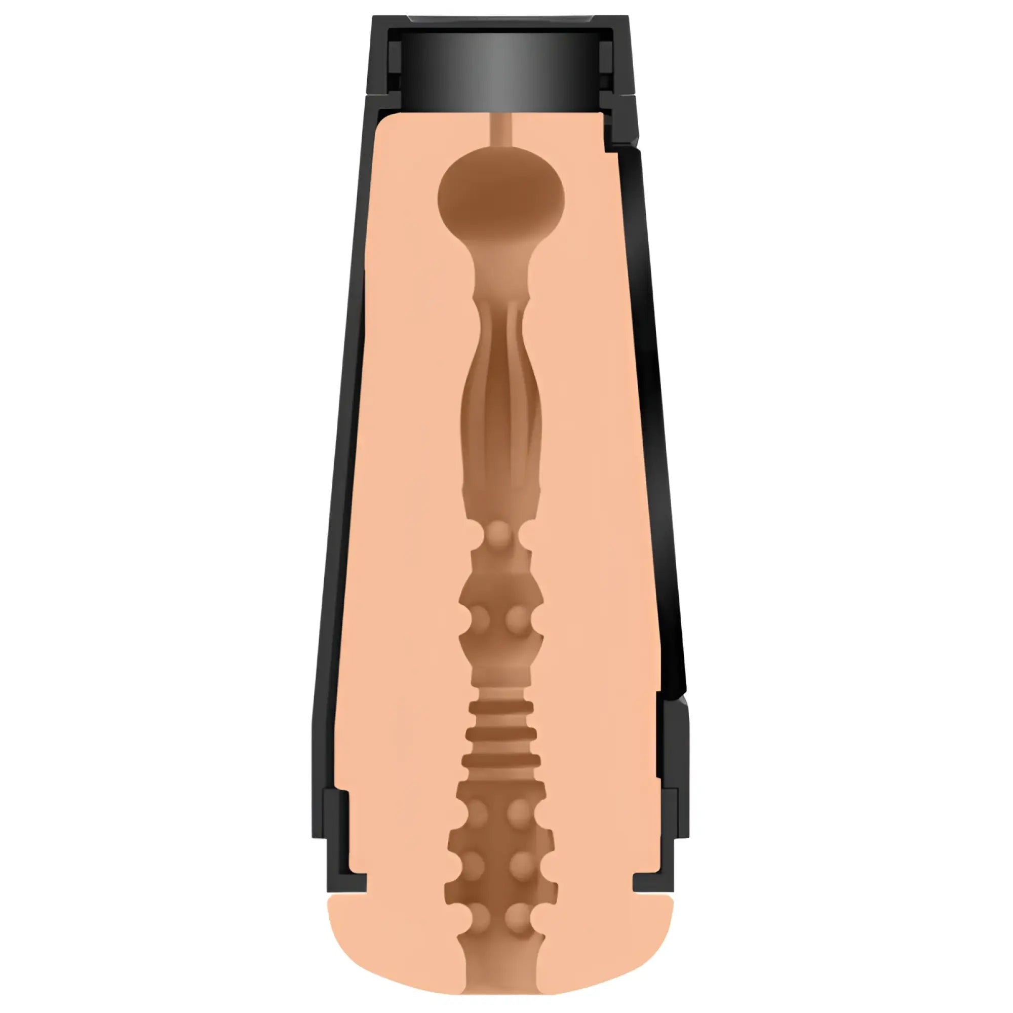 Main squeeze julia ann ultraskyn stroker pussy vanilla with peach-colored textured silicone insert and black plastic casing