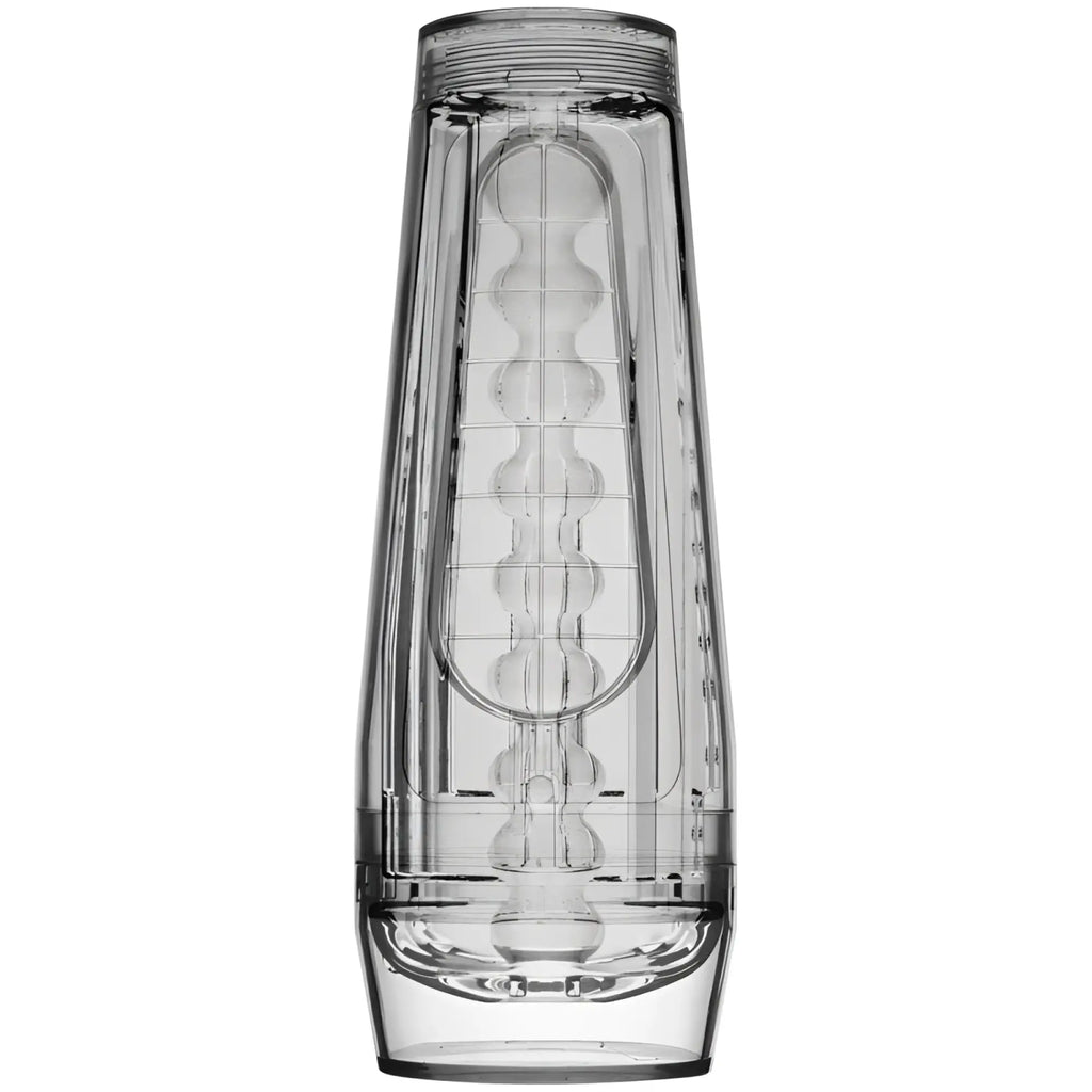 Transparent plastic cock ring with spherical chambers main squeeze optix crystal masturbator clear for stimulation