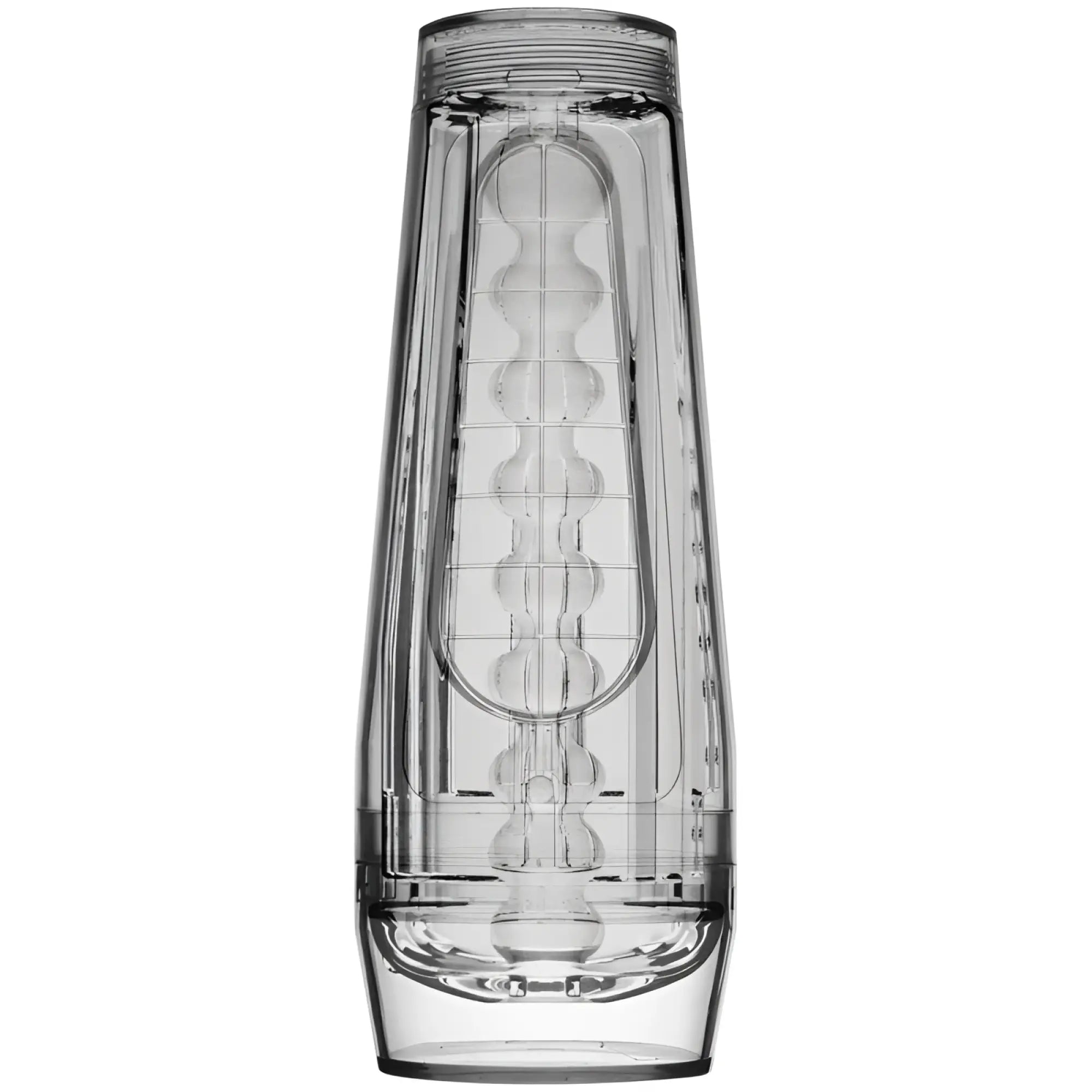 Transparent plastic cock ring with spherical chambers main squeeze optix crystal masturbator clear for stimulation