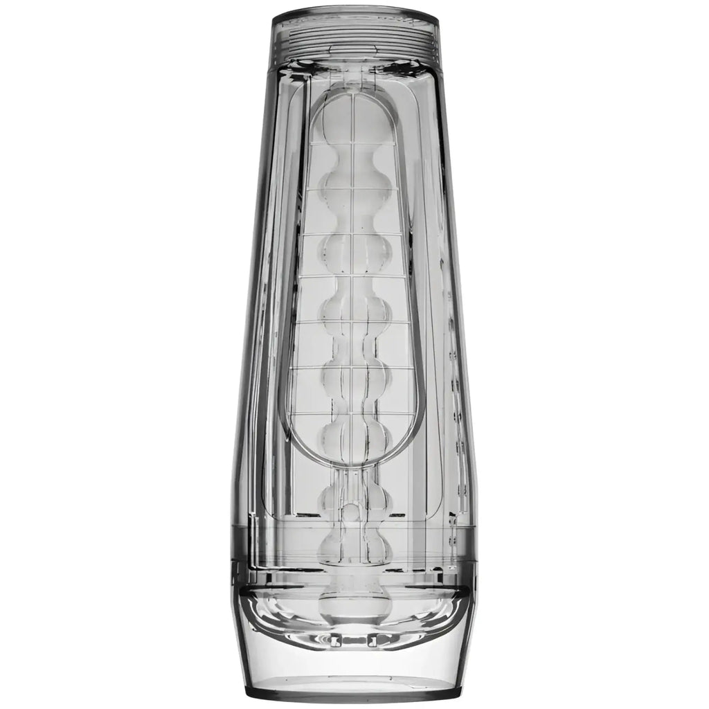 Transparent plastic cock ring with spherical chambers main squeeze optix crystal masturbator clear for stimulation