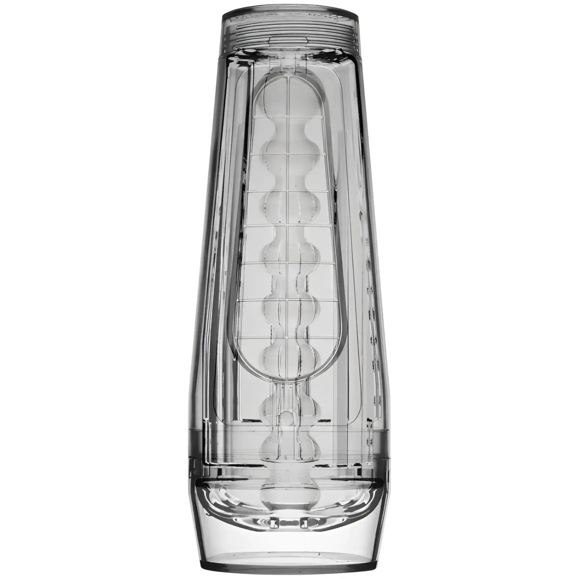 Transparent plastic cock ring with spherical chambers main squeeze optix crystal masturbator clear for stimulation