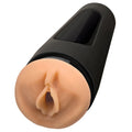 Main squeeze sasha grey pussy black cylindrical device with peach silicone head and anatomically detailed opening
