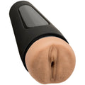 Main squeeze sophie dee pussy vanilla black silicone adult toy with realistic flesh tone textured head and control panel