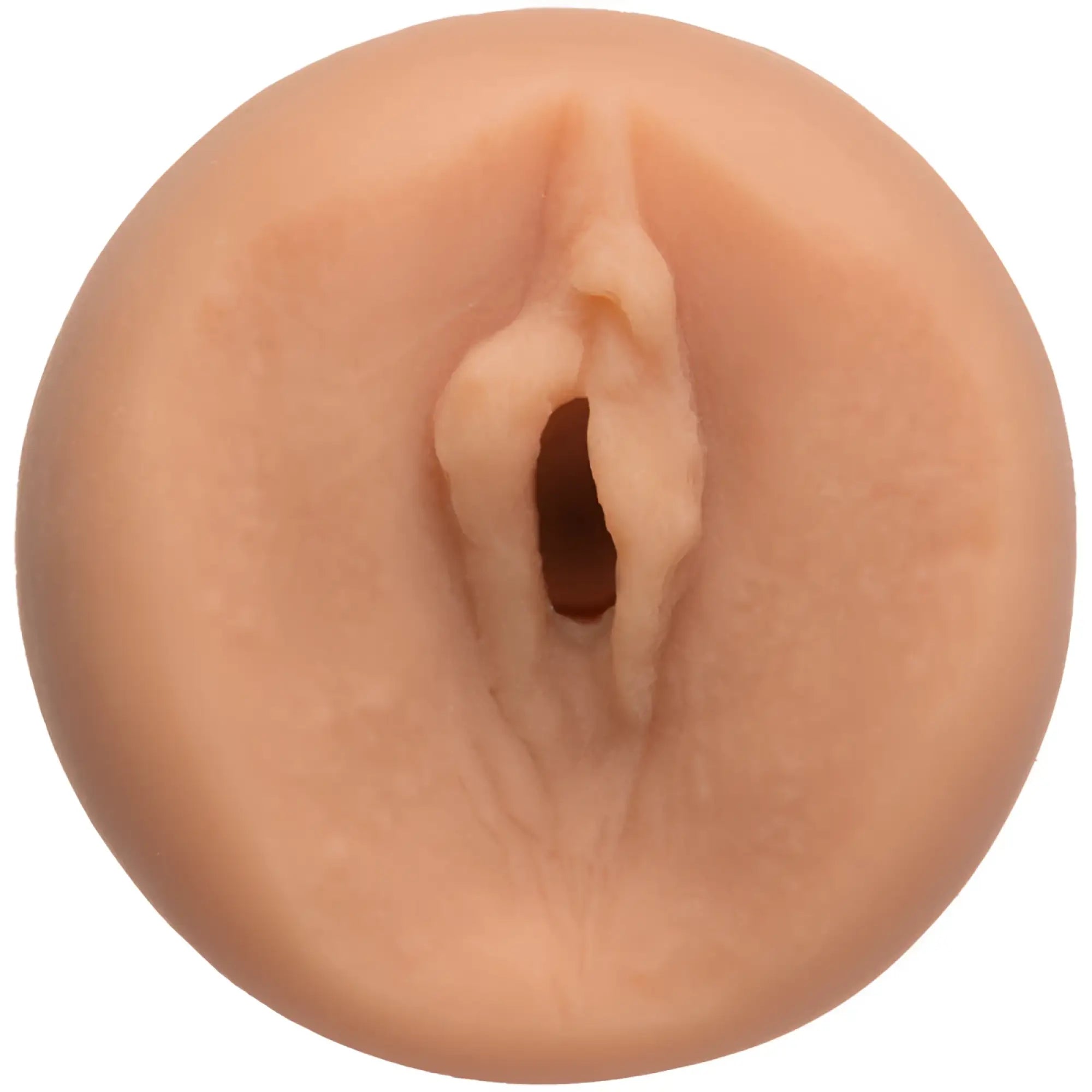 Peach-colored silicone anal plug with realistic texture and naturalistic contours from main squeeze the virgin masturbator vanilla