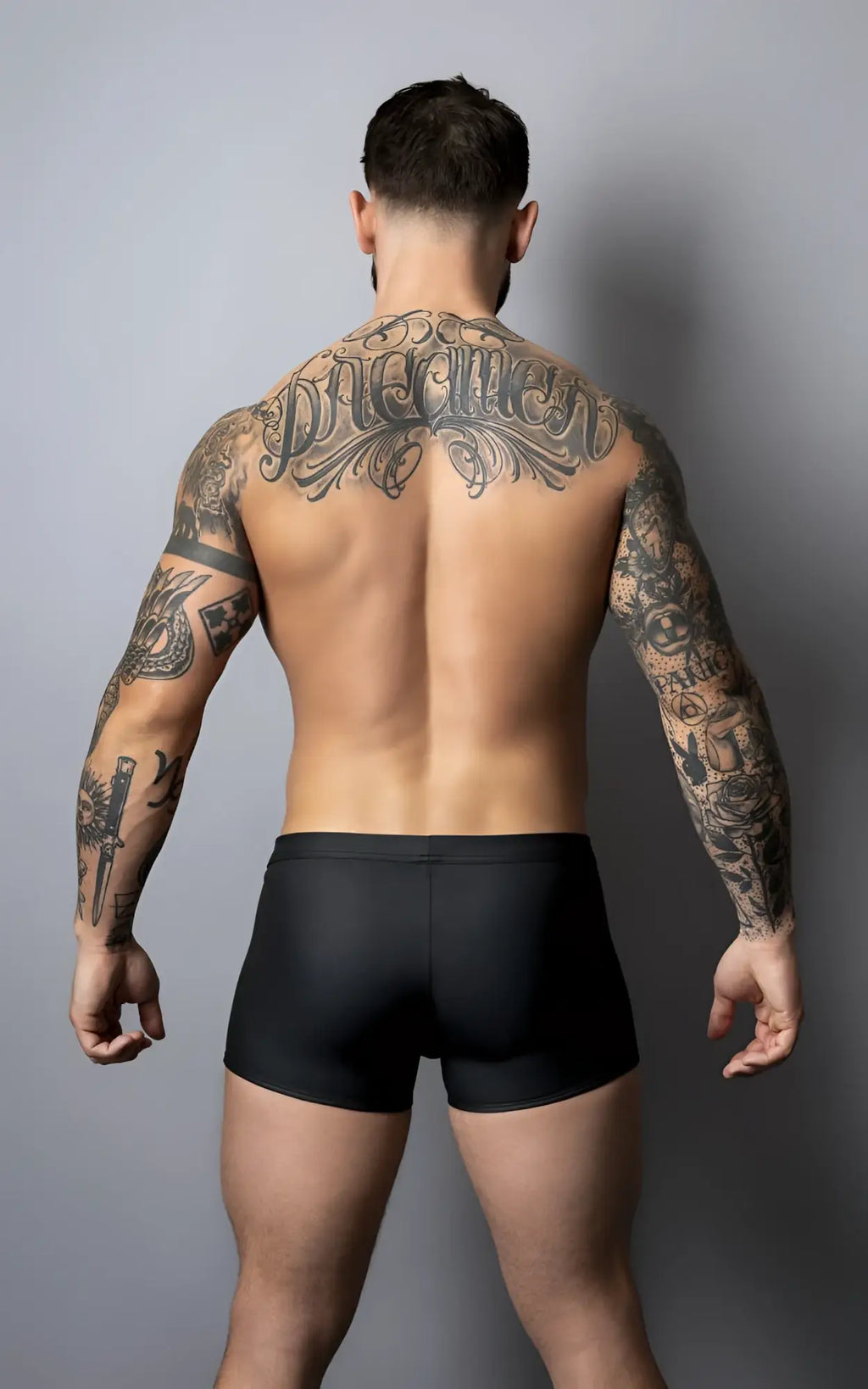 Black male power 120-298 oh snap snap off short athletic briefs with smooth form-fitting material