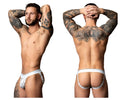 Male power 349-299 soo cumfy jock white-black briefs with white marble pattern and sleek modern design