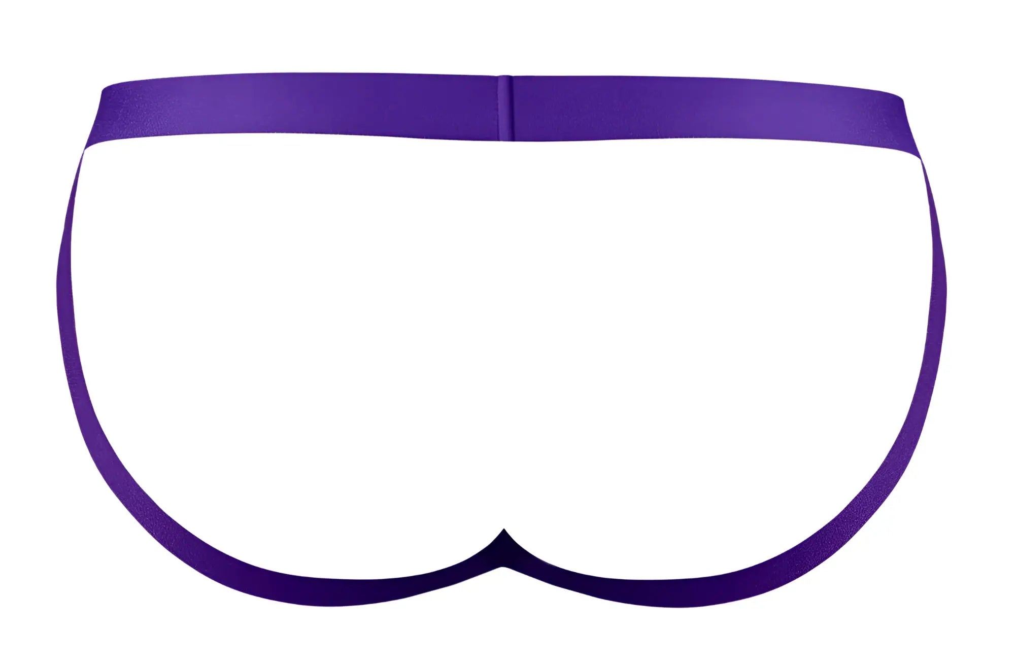Purple satin male power 350-302 eggplant crossover jock briefs with smooth sleek design in plum color