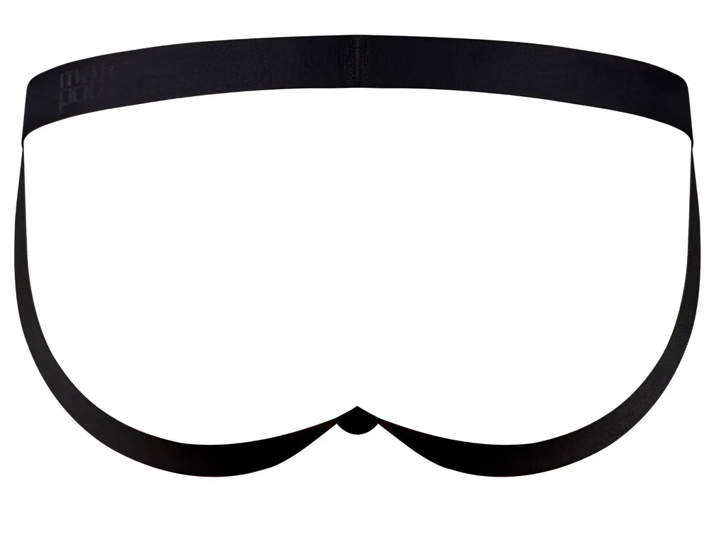Male power 353-296 widow maker classic jock in black with smooth elastic waistband and seamless design