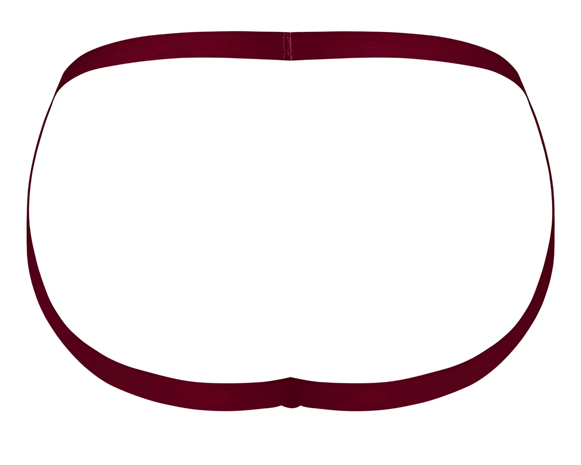 Male power 394-289 lucifer strappy jock in burgundy with maroon elastic waistband briefs for men