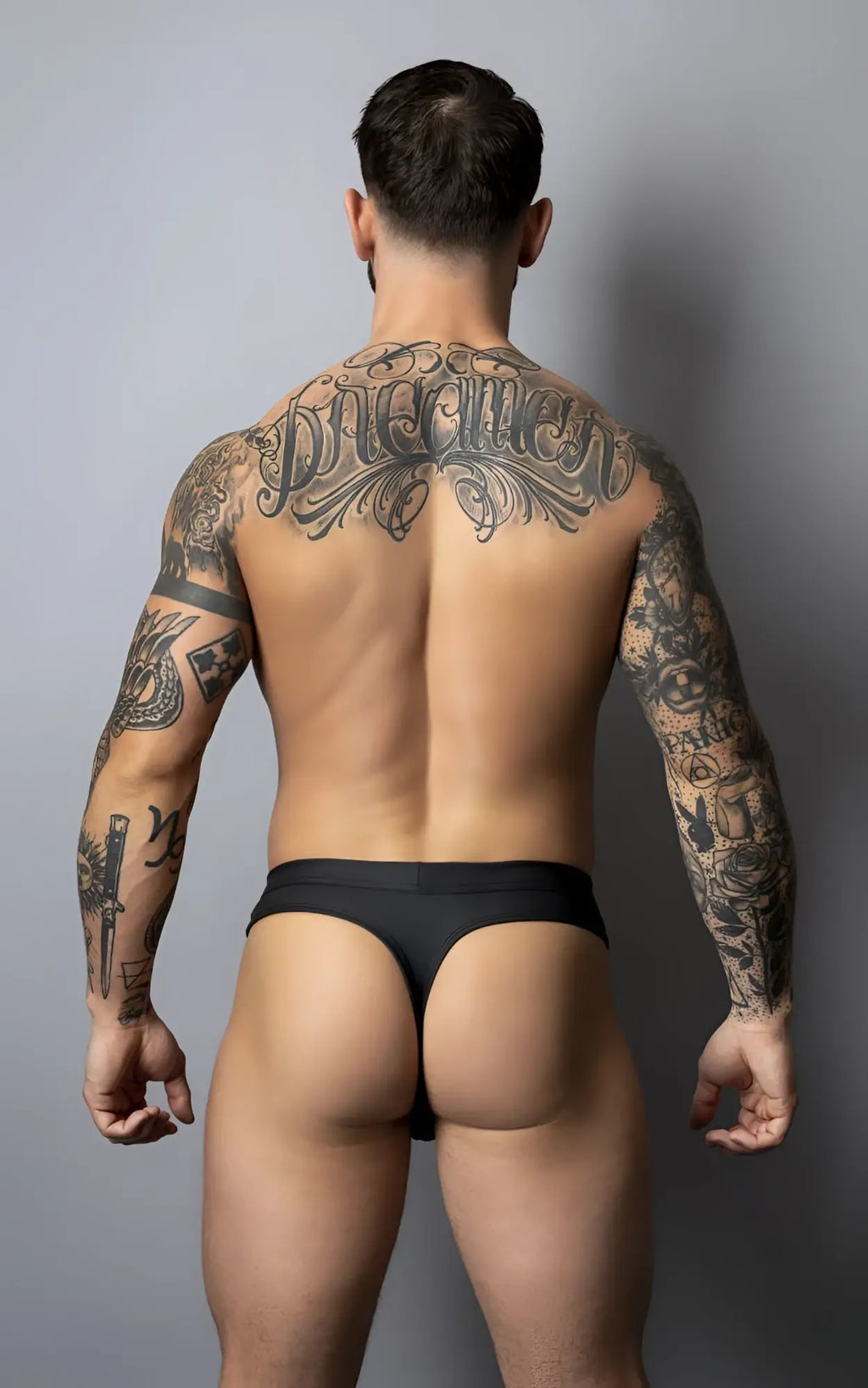 Black male power 410-298 oh snap snap off thong briefs with snug form-fitting design and comfortable fit