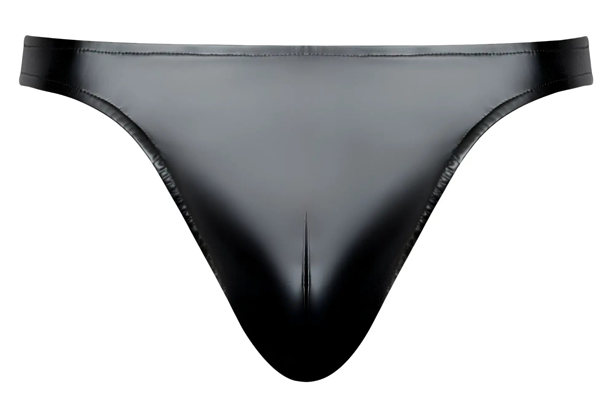 Black glossy latex thong with sleek form-fitting design male power 442-301 liquid onyx 2.0 bong thong color black