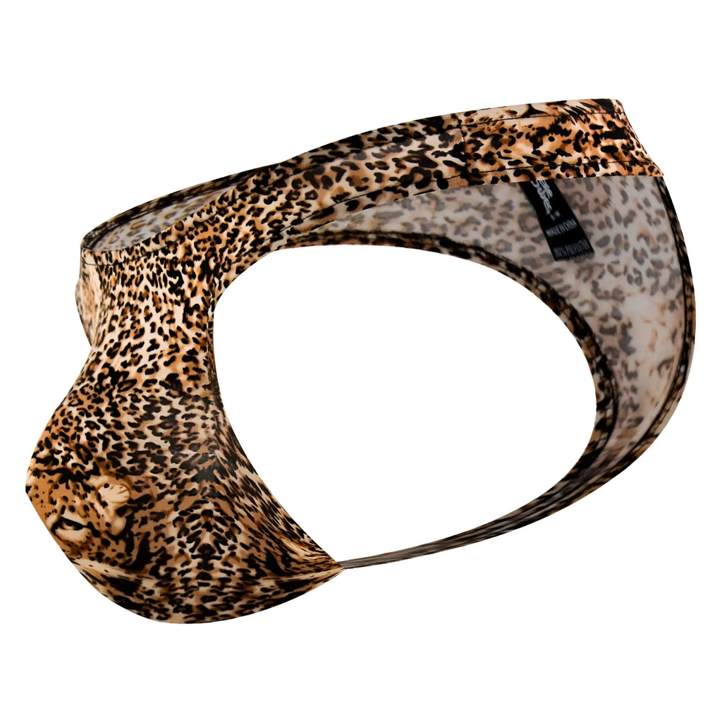 Brown leopard-print male power 444030 animal wonder men’s thong with snug stretchy fabric and form-fitting design