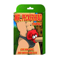 Male Power Mr Peckerhead novelty underwear in black mesh showing back side with humorous peckerhead design