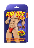 Red male power rip off bikini novelty underwear with tear-away velcro sides for easy removal one size