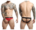 Malebasics dmblo1 dngeon red and black athletic cockring jockstrap with sleek form-fitting design