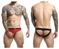 Malebasics dmblo1 dngeon red and black athletic cockring jockstrap with sleek form-fitting design