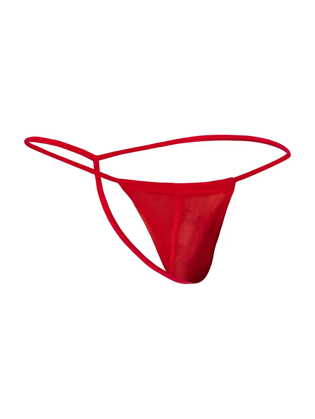 Malebasics mbl59 mesh g-string red thong made of sheer mesh fabric with thin matching elastic straps back side view