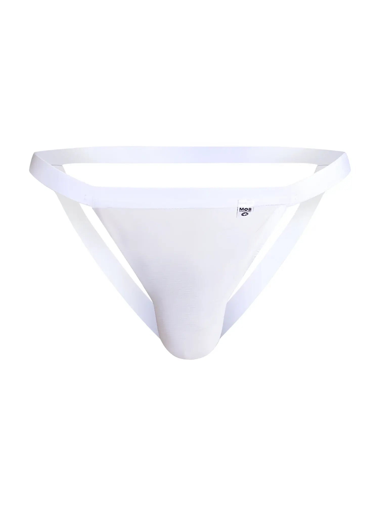 White malebasics mbl82 seamless briefs with mesh fabric and small logo on waistband