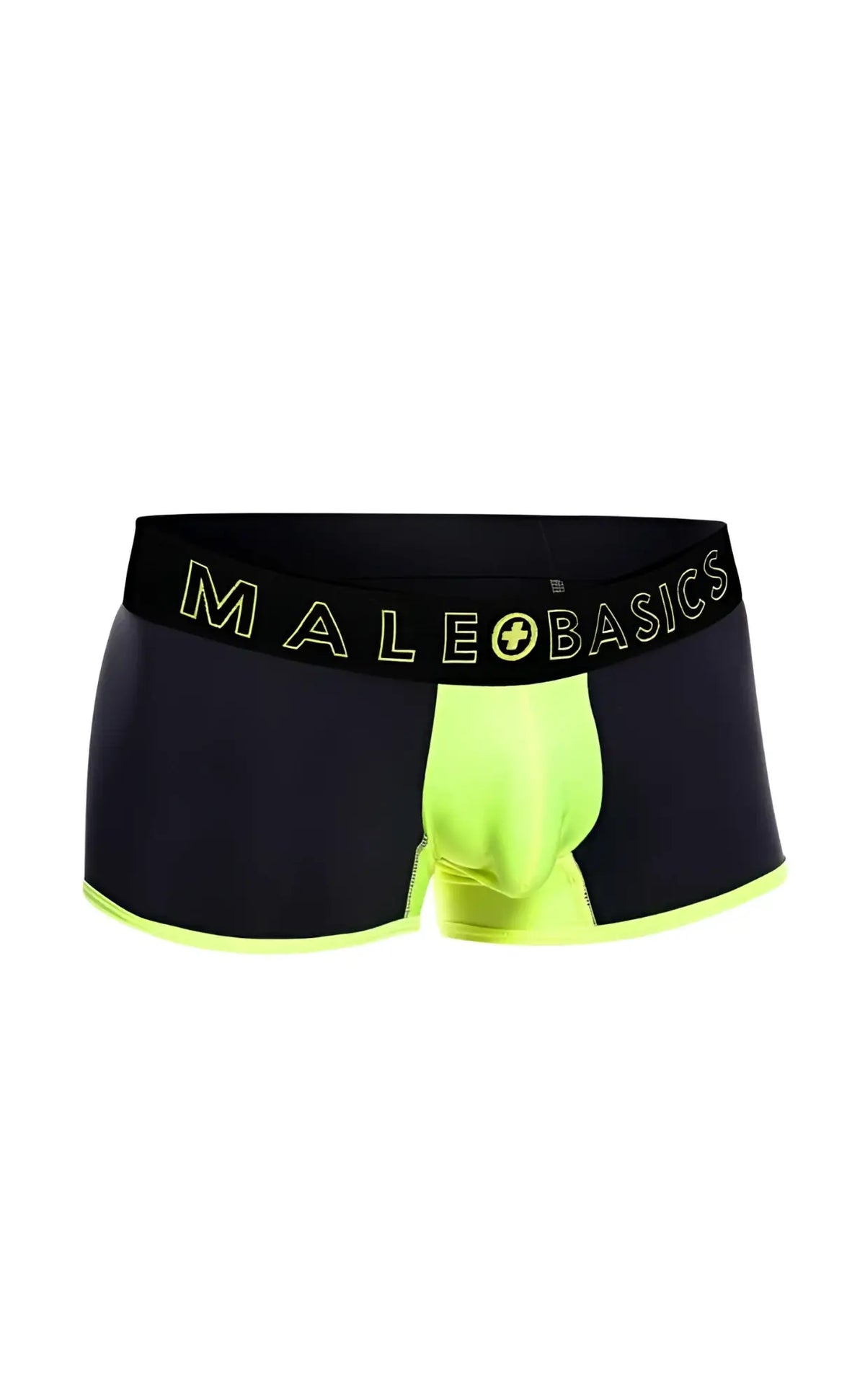 MaleBasics neon trunk black and neon green basics boxer briefs with bold contrasting design for everyday comfort
