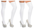 White thigh high stockings mapale 1017 with smooth glossy finish perfect for elegant lingerie looks