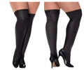 Mapale 1017X thigh highs black glossy stretchy over-the-knee boots with sleek metallic design