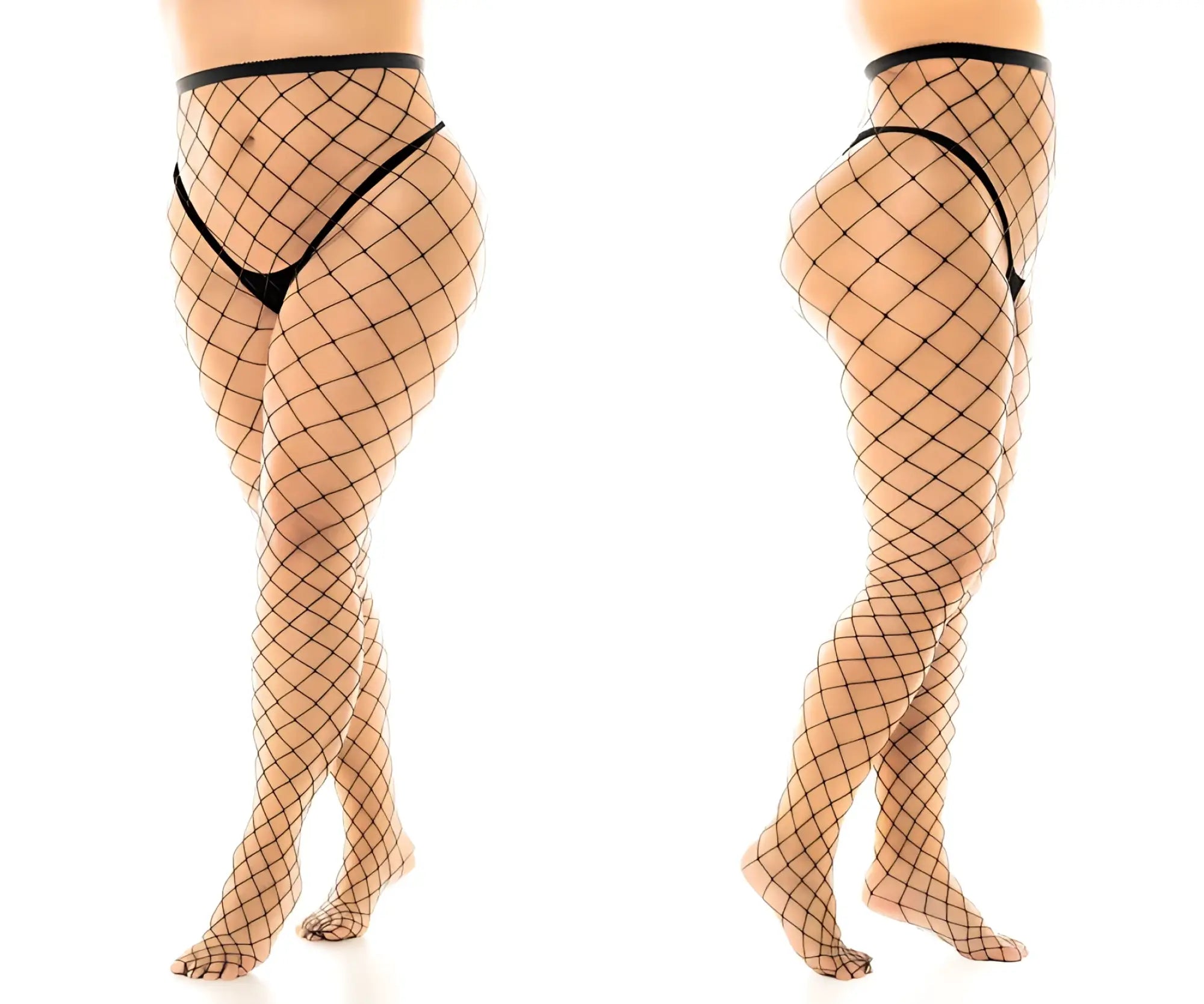Black fishnet stockings by mapale 1106x with tight diamond mesh pattern pantyhose in black color