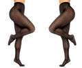 Black fishnet tights with a subtle diamond pattern mapale 1111 diamond mesh pantyhose in color black