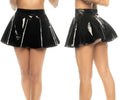 Mapale 5048 Vegas skirt in gloss black patent leather with pleated design mini skirt style