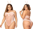 Mapale 60009x sexy bunny costume pink bunny-themed lingerie set with mesh and lace detailing