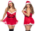 Red santa claus-themed lingerie dress with white fur trim and black belt from mapale 60010x costume mrs claus color