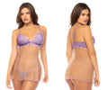 Mapale 7540 Verona babydoll lilac nude lingerie set with lavender lace sheer mesh overlay and delicate straps