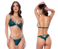Mapale 8867 two piece sea green lace lingerie set with intricate floral patterns and delicate straps