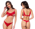 Mapale 8903 two piece set red lace bra and matching thong lingerie set for intimate wear