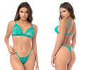 Mapale 8949 two piece set in wild teal featuring a lace bra and thong with delicate floral patterns