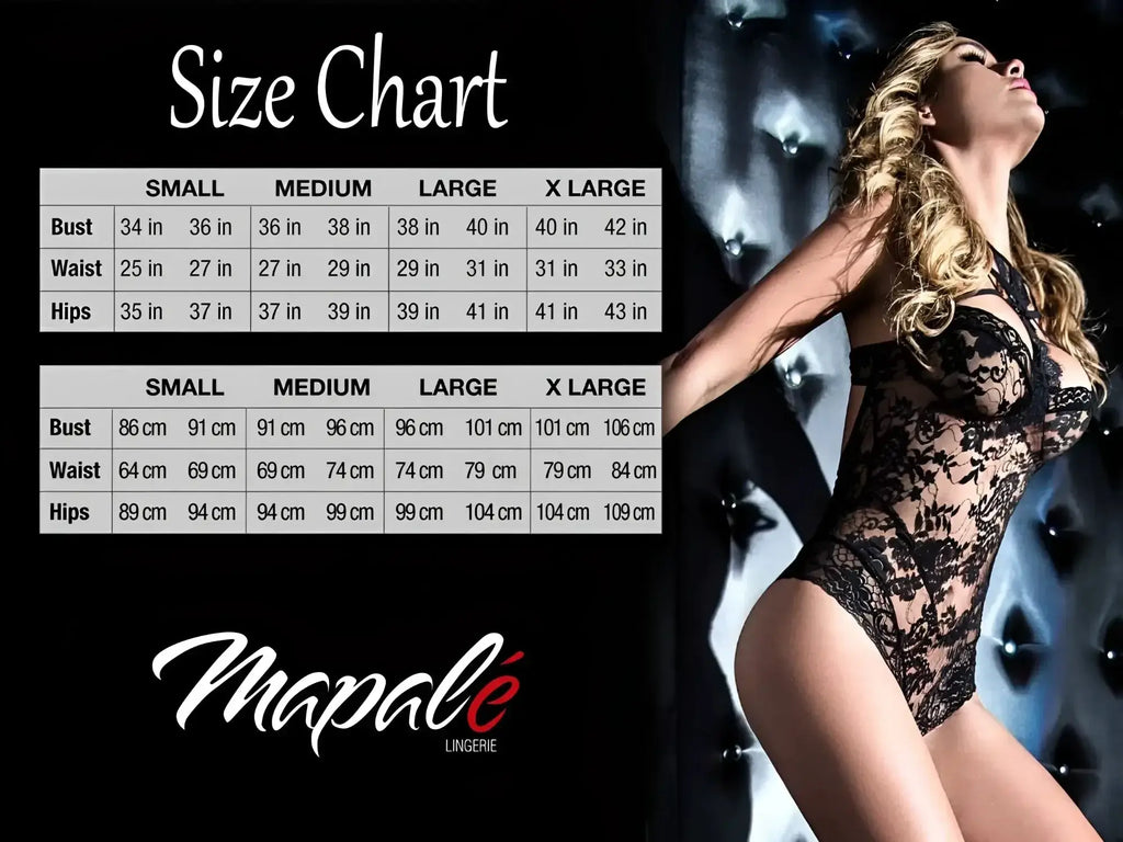 Mapale 8961 teddy black-red black lace bodysuit with sheer floral patterns and a form-fitting design