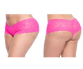 Bright pink lace boyshort underwear with delicate floral pattern from mapale 90x lace collection