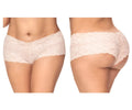 Mapale 90X lace boyshort underwear in ivory cream color with delicate floral pattern and scalloped edges