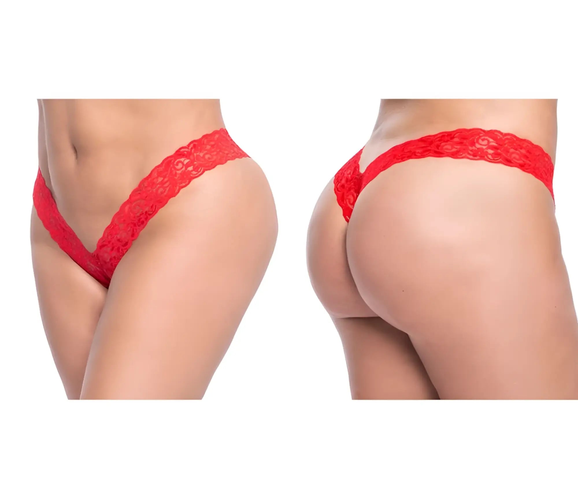 Red lace boyshort by mapale 93x featuring a delicate intricate pattern in vibrant red lace material