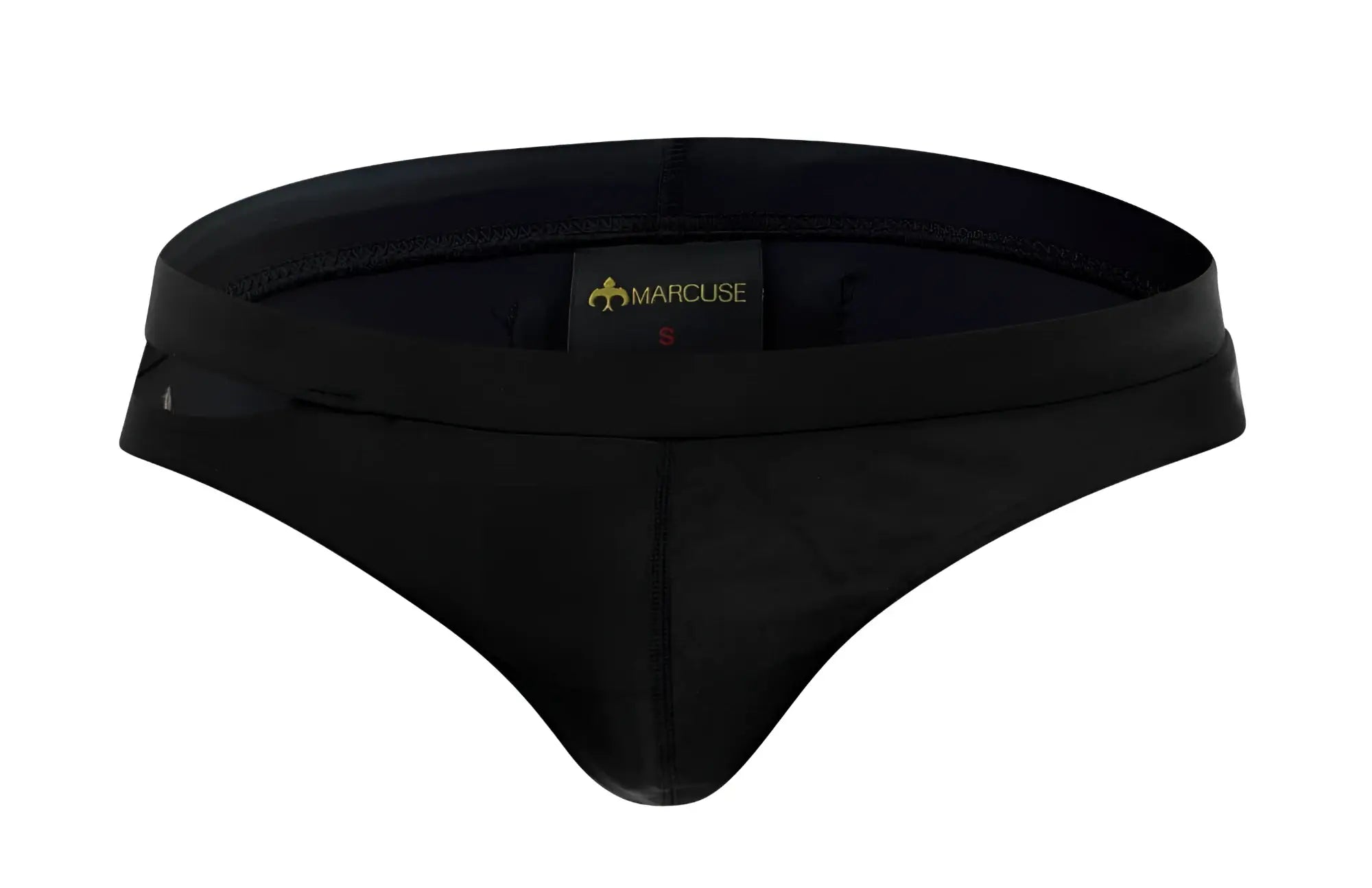 Black marcuse aperture bikini swimwear with smooth sleek design and elastic waistband for men