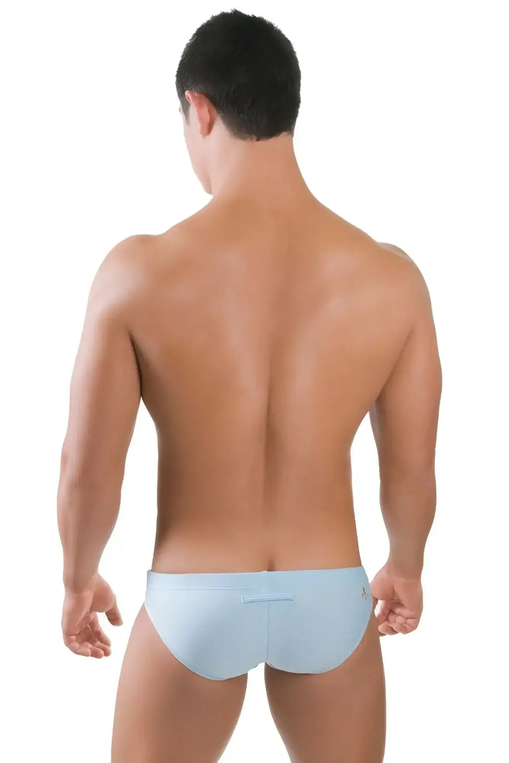 Light blue sleek swim trunks with minimalist design from marcuse arrest me bikini swimwear for stylish beachwear