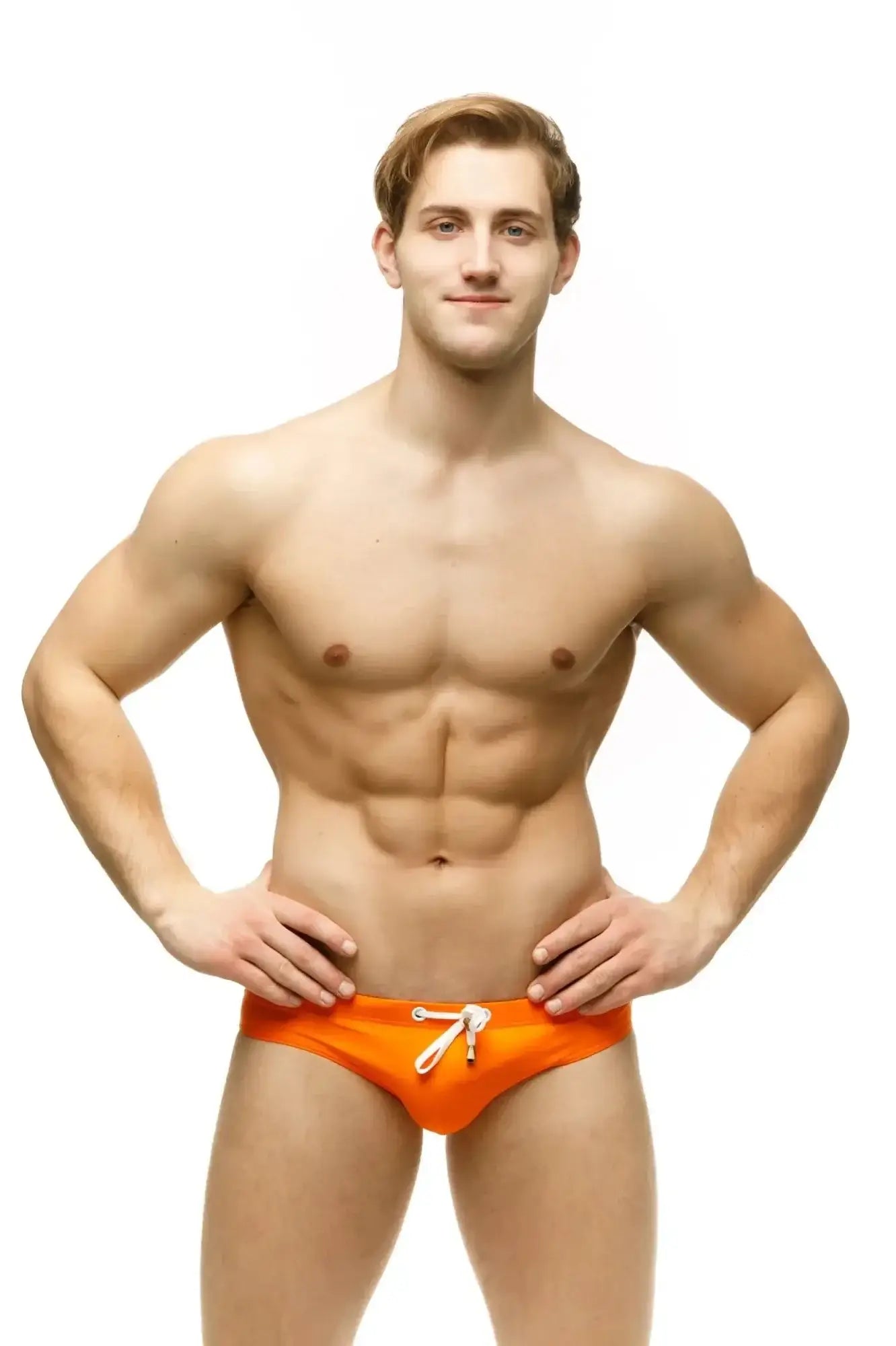 Orange marcuse arrest me bikini swimwear swim trunks with white drawstring for beach and pool use