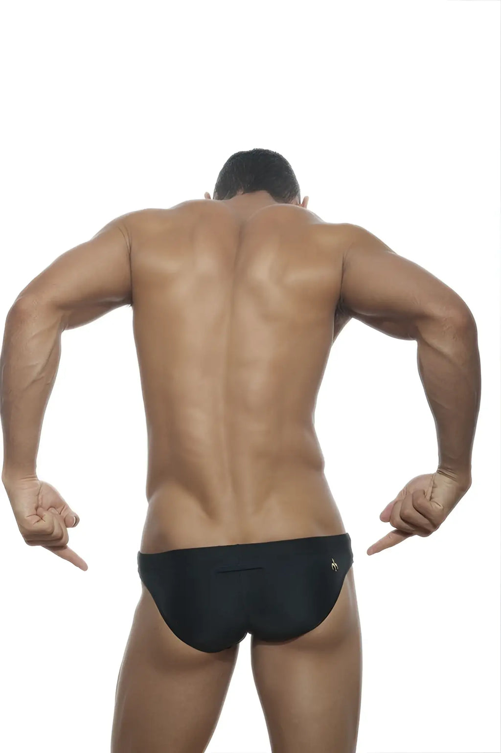 Black marcuse arrest me bikini swimwear briefs with a small logo on the lower right side