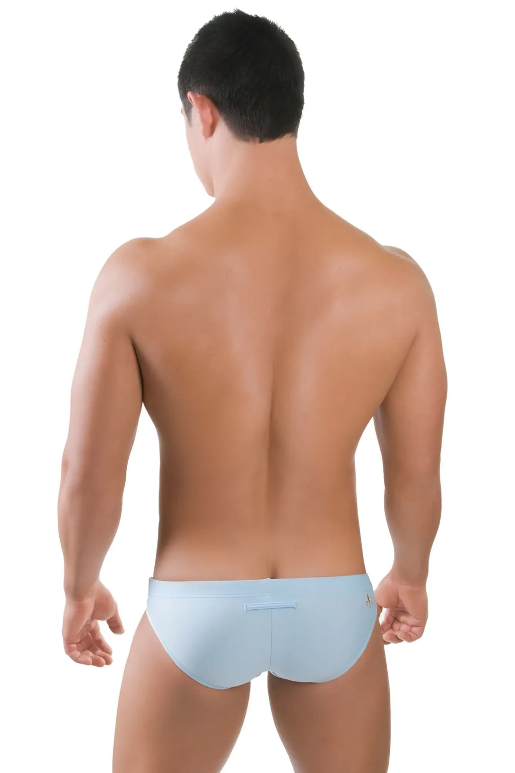 Light blue sleek swim trunks with minimalist design from marcuse arrest me bikini swimwear for stylish beachwear