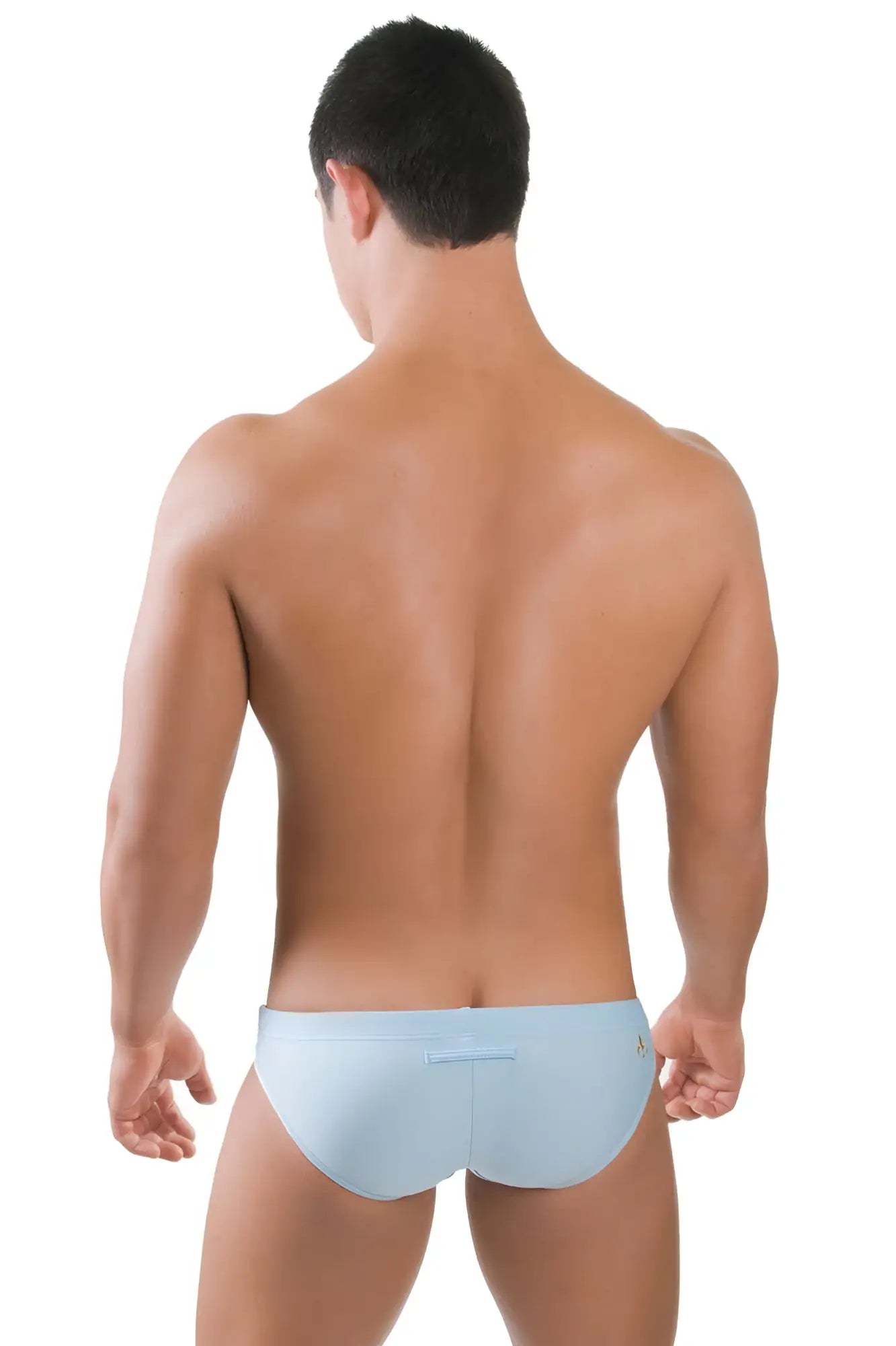 Light blue sleek swim trunks with minimalist design from marcuse arrest me bikini swimwear for stylish beachwear