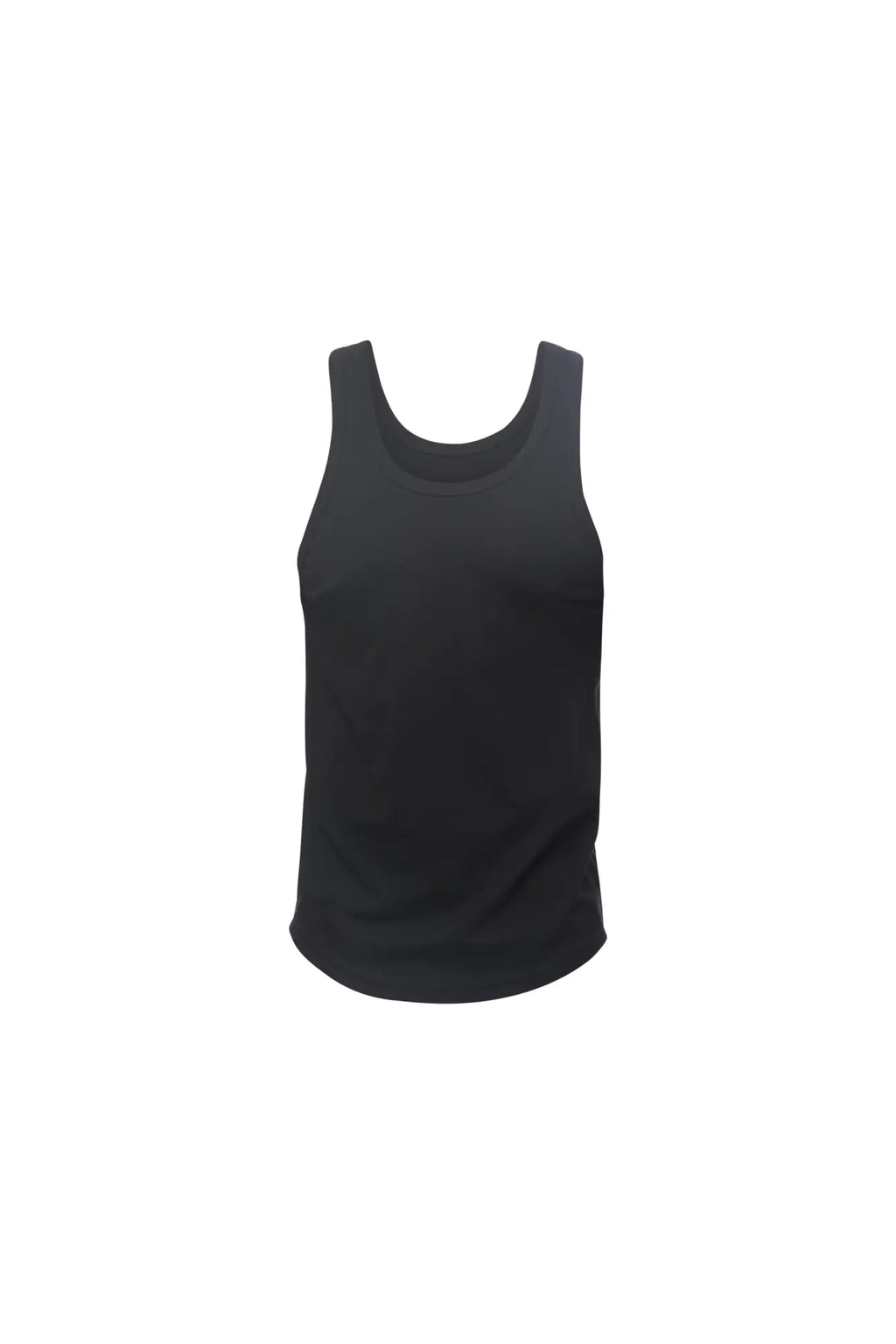 Black marcuse avalon tank top sleeveless with rounded neckline and curved hem perfect for casual wear