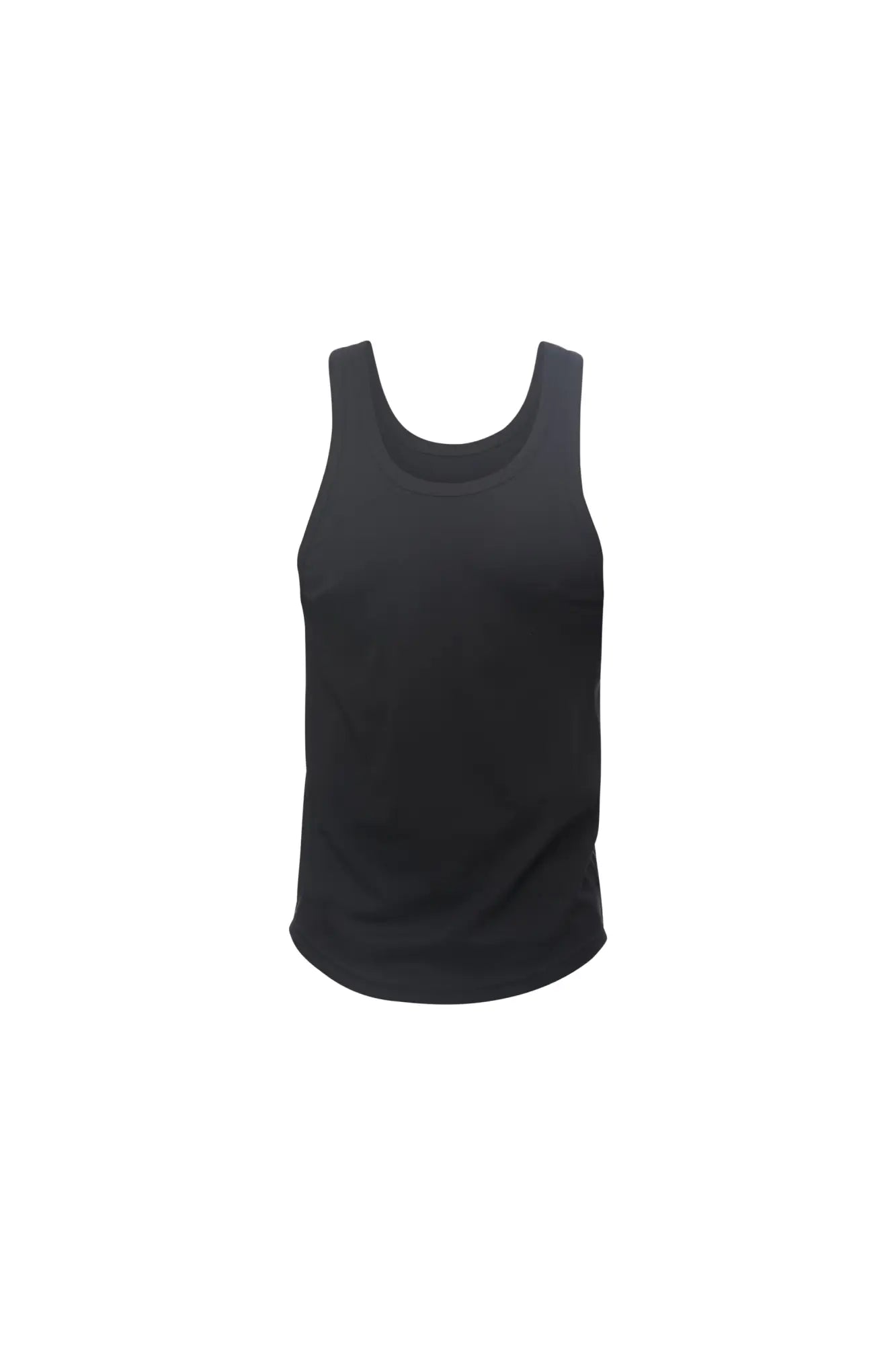 Black marcuse avalon tank top sleeveless with rounded neckline and curved hem perfect for casual wear