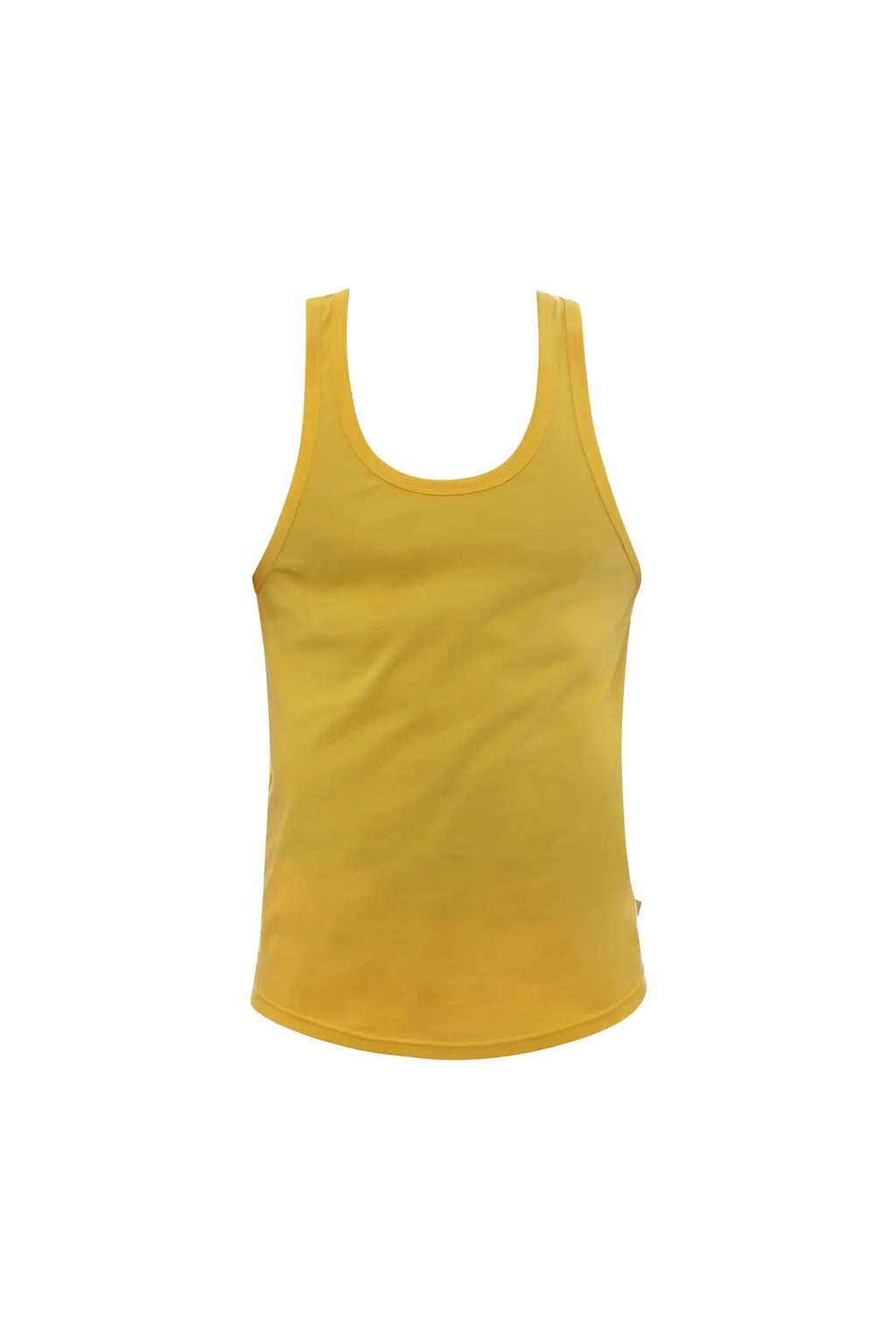 Marcuse avalon tank top solid yellow sleeveless with rounded neckline and straight hem perfect for casual wear