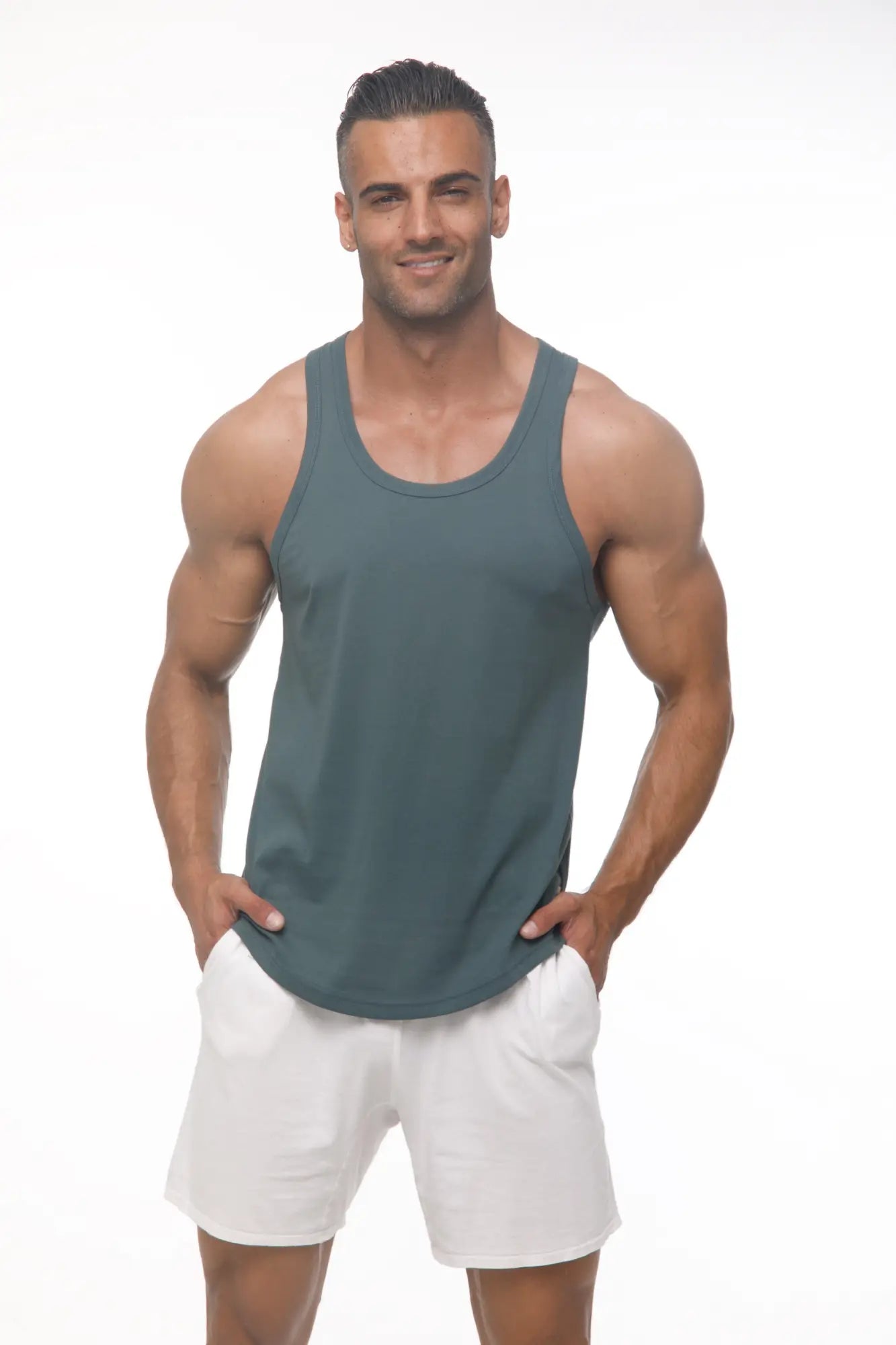 Marcuse Avalon tank top in dark teal with a sleeveless, relaxed fit and simple round neckline