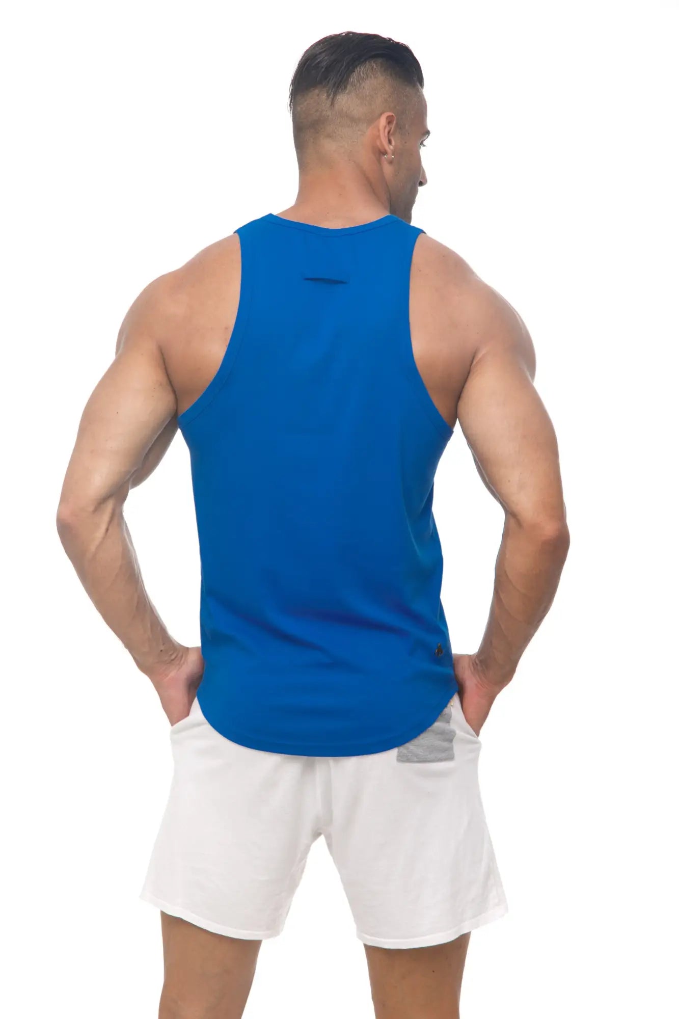 Marcuse Avalon tank top in vibrant royal blue featuring a sleeveless, fitted athletic design ideal for workouts