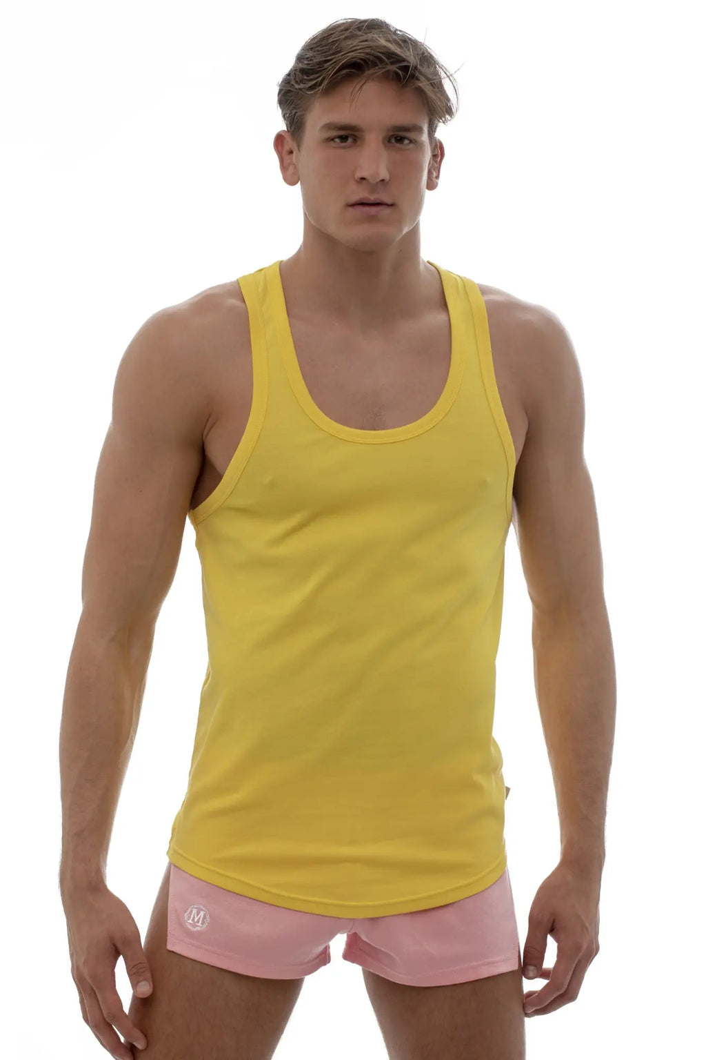 Marcuse Avalon tank top yellow sleeveless with rounded neckline and straight hem perfect for casual wear